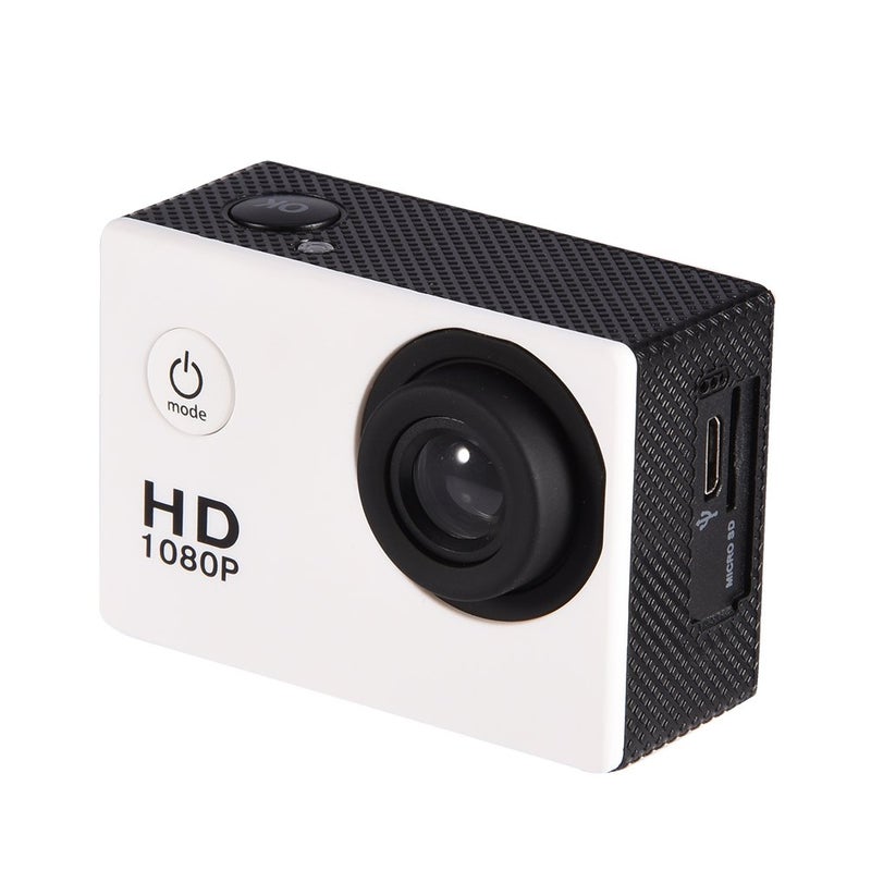Serounder طقم كاميرا أكشن 1080P 12MP 30م كاميرا فيديو رياضية خارجية USB 2.0 كاميرا تحت الماء كاملة LCD كاميرا صغيرة مع بطاريات قابلة للشحن 900mAh وملحقات التثبيت (أبيض) - Image 4